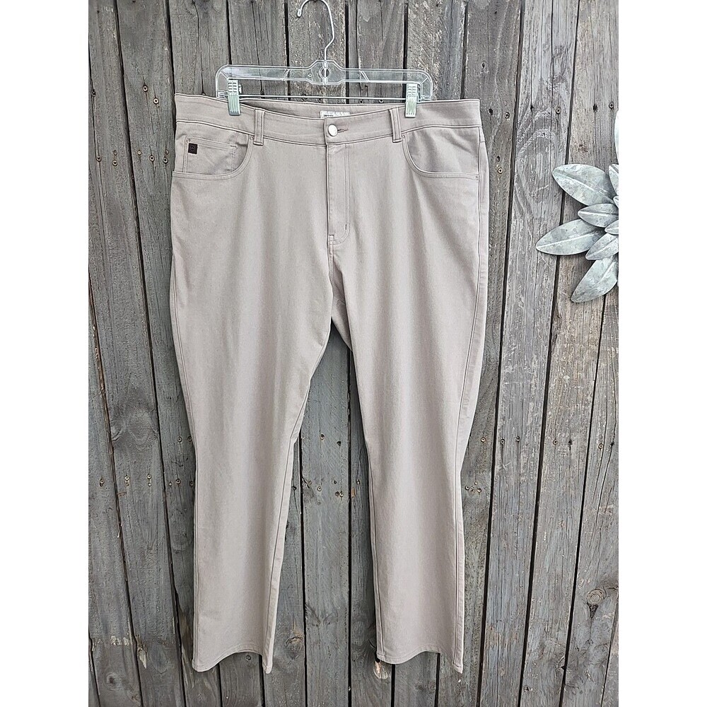 PETER MILLAR Men’s 38x31 taupe beige Performance Golf Pants Stretch Flat Front